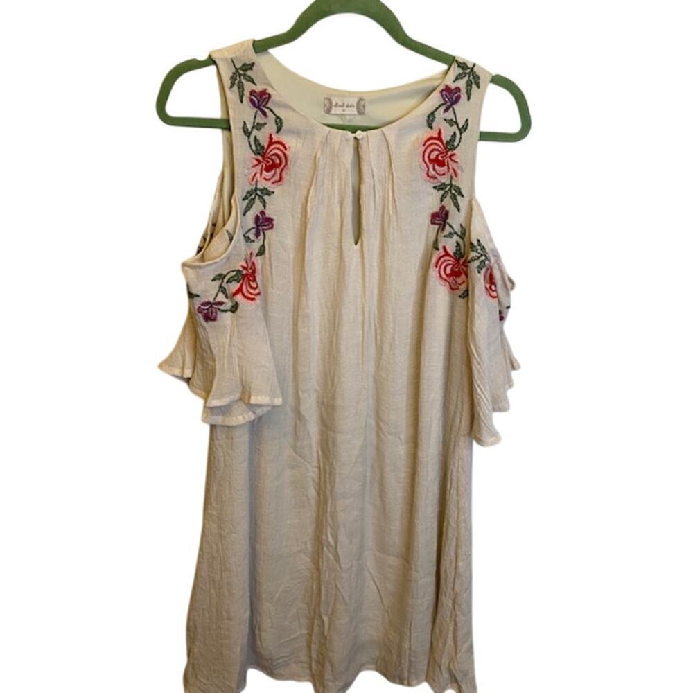 Alter'd State Womens Floral Embroidered Cream Dress Lined Medium‎